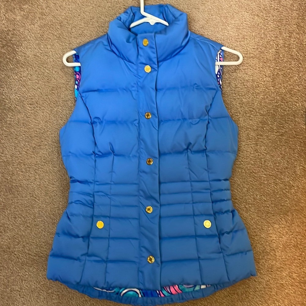Lilly Pulitzer Blue Puffer Vest